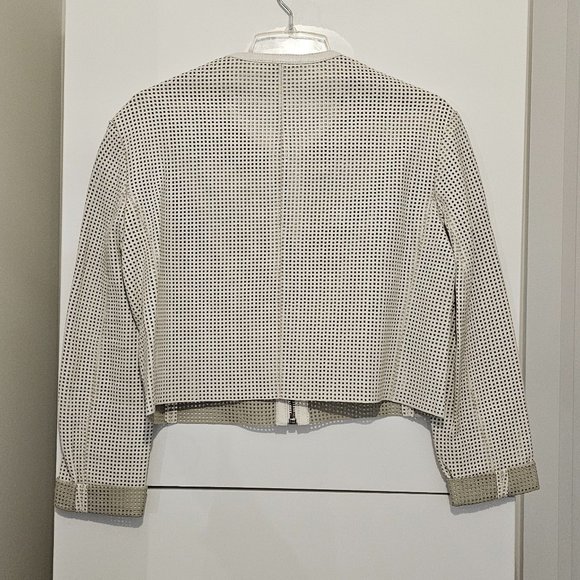HELMUT LANG Optic White Sift Leather Jacket Small - Picture 4 of 15